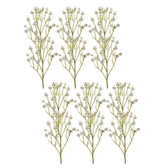 Michaels, 27.5" White Berry Sprays, 6ct. – Category: Stems